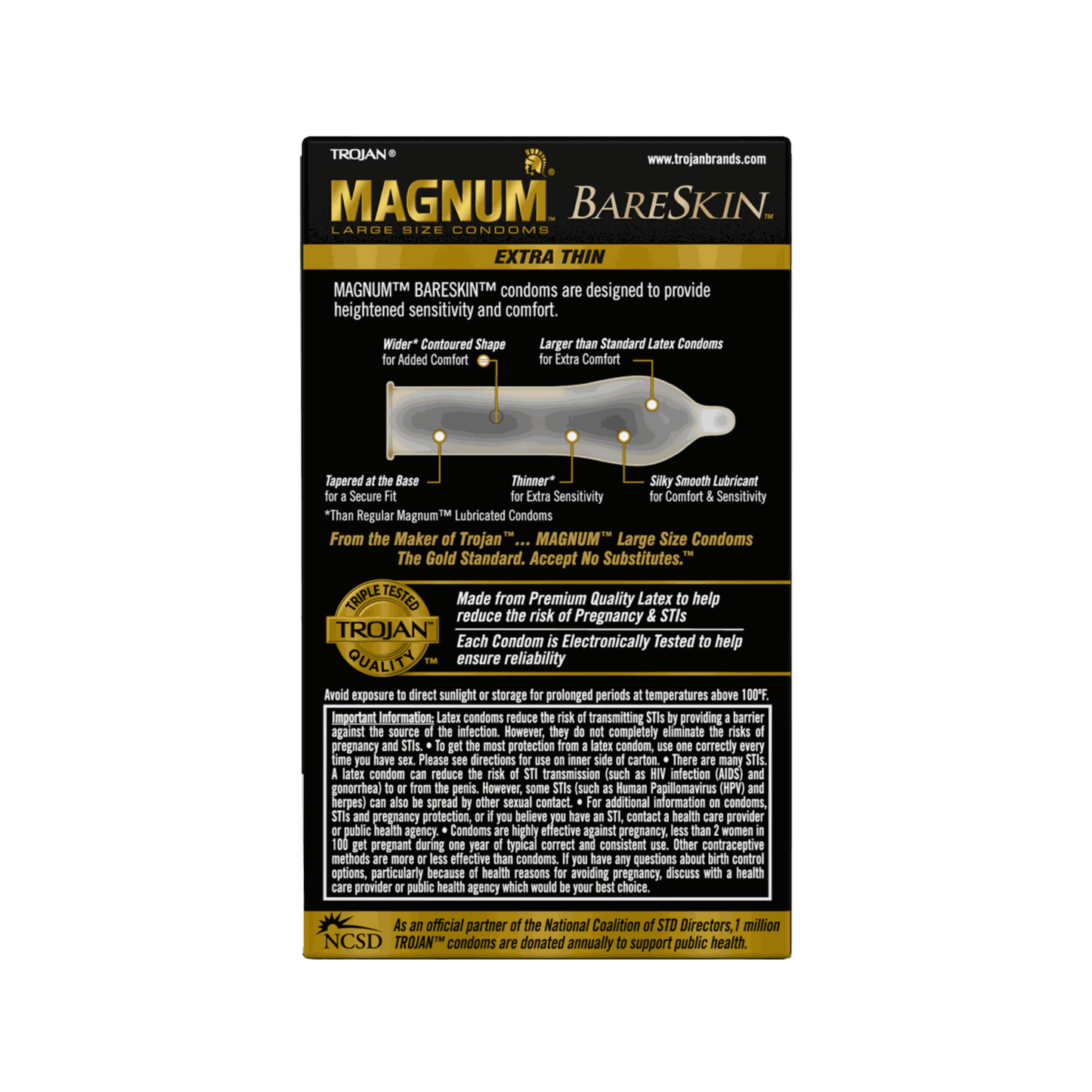 Trojan Magnum BareSkin Extra Large Thin Condoms Wholesale